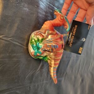 Robert Stanley Dinosaur Parasaurolophus Glass Ornament Christmas Hanging